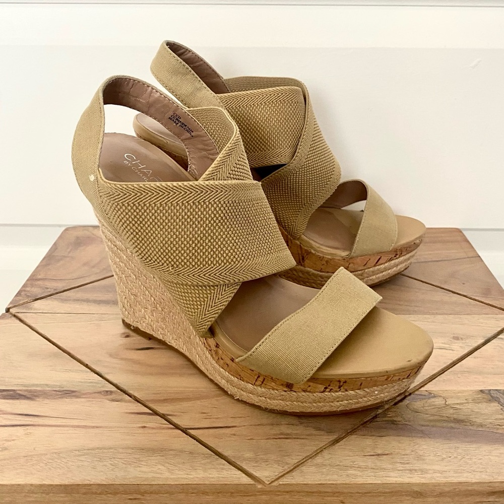 Beige platform tan nude wedges - Charles by Charles David - Size 7